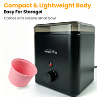Mini chauffe-cire 200 ml 45 W avec 6 niveaux de contrôle de température, chauffe-cire compact avec bol en silicone pour épilation en salon ou à domicile, OEM ODM