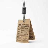 Étiquettes de vêtements personnalisées avec logo de marque en ABS, cordon noir et blanc avec fermeture en plastique et métal pour chaussures, sacs, costumes, valises