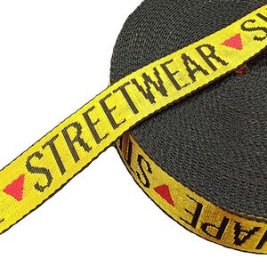 Soft Custom Jacquard Embroidery logo 100% Cotton Jacquard Tape Strap <b>Webbing</b> - Product Image 6