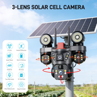 Caméra solaire 15MP à 3 écrans, 4G SIM, reconnaissance IA sans fil 24/7, détection de mouvement, longue autonomie de la batterie, bidirectionnelle