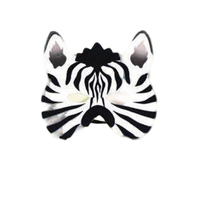 Masque de fête en peluche pour enfants, animaux en peluche (tigre, renard, loup, zèbre, cerf, hibou), fabrication OEM/ODM, certifié CE et CPC.