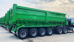 Semi-remorque benne basculante à 4 essieux en U, robuste et personnalisable, directement d'usine, avec pneus en acier 12R22.5, capacité 30000 kg - Product Image 2
