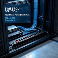 Starlink 19 Inch Swiss Standard 12 Outlet PDU dengan Saklar Rakit Unit Distribusi Daya