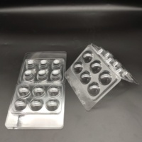 Boîte en plastique transparente pour chocolats, recyclable, 6 ou 20 compartiments, avec insert en blister à clapet