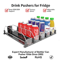 Poussoir d'étagère pour bouteilles de boissons en magasins de proximité, installation facile, pour étagères de refroidisseurs de boissons