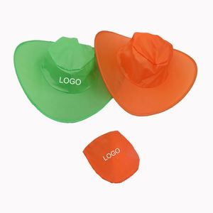 Custom Logo Folding Nylon 190T Polyester Cowboy <b>Cap</b> <b>Flat</b> Brim Elastic Closure Soft Comfortable Flexible <b>Summer</b> Beach Hat - Product Image 4