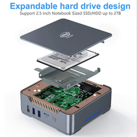 2025 Intel N100 PC Desktop Mini 4 core 1LAN 2.5G kantor Mini PC Linux Win11 Win10 WIFI 512GB SSD DDR4 beberapa