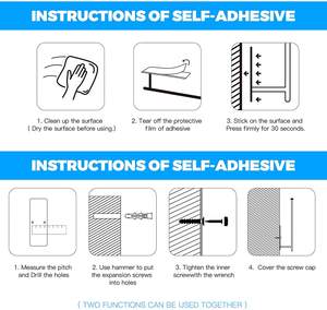 <span class=keywords><strong>Porte</strong></span>-serviettes en <span class=keywords><strong>papier</strong></span> mural en acier inoxydable <span class=keywords><strong>sans</strong></span> perçage ni adhésif <span class=keywords><strong>Porte</strong></span>-serviettes de cuisine - Product Image 3