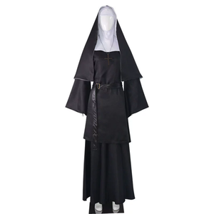 Nuovo Abito Corto Nero da Donna con Cintura, Vestito con Maniche a Tromba per Halloween, Costume per Feste di Pasqua e Giochi di Ruolo - Product Image 5
