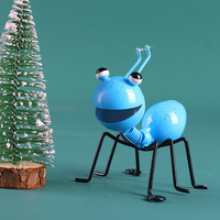 Ensemble d'art mural en fer rustique multicolore en forme de fourmis, figurines de fourmis pour la décoration du salon, du patio et de la maison