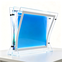 Boîtes lumineuses publicitaires en acrylique laser double face LED créatives, mini boîtes lumineuses de bureau intelligentes pour la promotion des entreprises