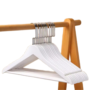 Premium Solid Wood <strong>Coat</strong> Hangers High Quality Garment Rack Swivel <strong>Hooks</strong> for Jackets Suits <strong>White</strong> Wooden Hangers - Product Image 1