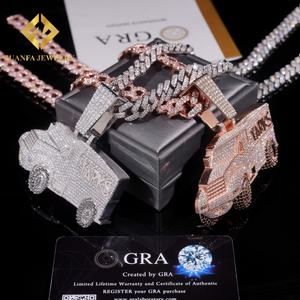Iced Out New Trend Hip Hop Car Jewelry 925 Silver Pass Diamond <b>Tester</b> GRA VVS Moiisanite Diamond Pendant Necklace Charm Pendant - Product Image 4