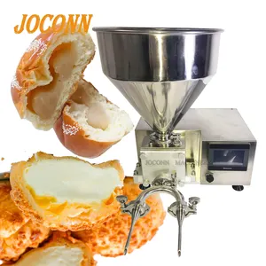 Çok fonksiyonlu ekmek kek meyve reçel dolum doldurma makinesi/sandviç puf krem enjektör/sünger kek krem serpme makinesi