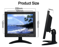 Moniteur vidéo couleur LCD de petite taille 8 pouces entrée VGA BNC AV HDMIED pour PC CCTV sécurité à domicile