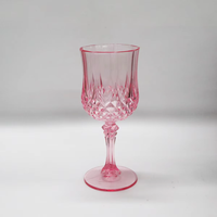 Gobelet en plastique de 200 ml (7 oz) de couleur unie rose, bleu, violet, forme diamant moderne, qualité alimentaire, pour les fêtes