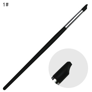 Lot de 5 stylos de sculpture et d'embossage en silicone à manche noir pour nail art, avec embouts creux pour la création de motifs 3D sur les ongles - Product Image 3