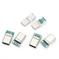 SZGOZIE Konektor USB Tipe C Dapat Diregangkan K94B untuk Konektor Pria PD T96 Kawat Solder I02A dengan Papan PCB T9 Pemasangan Vertikal
