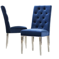 Ensemble de 4 chaises de salle à manger Puruo modernes en bois blanc et similicuir, dossier haut capitonné, pieds dorés, sans accoudoirs, style vintage, meubles pour la maison