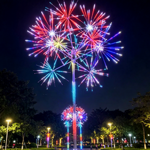 <b>Christmas</b> Firework <b>Tree</b> Motif <b>Light</b> with Open Spreading Branches for Tall Lightweight Looking Holiday Displays - Product Image 1