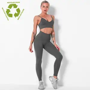 Hoge Kwaliteit Vrouw Sportkleding Lage Moq Winter Door Groothandelaar Bamboe Gedrukt Yoga Set