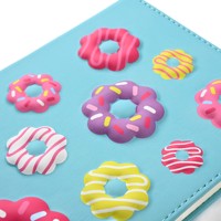 Carnet à couverture rigide en PVC avec fleurs en relief 3D de haute qualité, 14*21cm, reliure cousue, marque-page en ruban, personnalisable, pour l'écriture créative des enfants