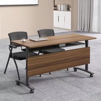 Table de formation mobile pliable en bois, directement de l'usine, pour 2 personnes, en forme de barre, avec roulettes, pour salle de classe et salle de réunion