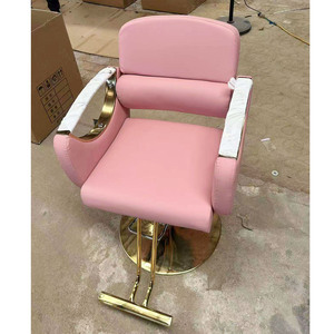 Chaise de barbier hydraulique en cuir noir, chaise de coiffure réglable en hauteur avec repose-pieds - Product Image 3