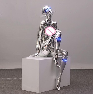 Estatua <span class=keywords><strong>de</strong></span> Robot Mecánico con Luz LED, Sora Yamaki, Maniquí Electrochapado, Robot Femenino <span class=keywords><strong>de</strong></span> Acción, <span class=keywords><strong>para</strong></span> KTV, Club Nocturno, Bar - Product Image 3