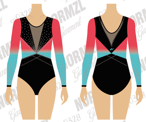 Combinaison de danse rythmique imprimée brillante, tenue de danse de gymnastique pour fille, design personnalisé, vêtements de danse d'entraînement, <span class=keywords><strong>justaucorps</strong></span> de compétition de gymnastique - Product Image 4