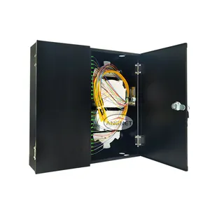 Indoor 48 Fiber Wall Mount Patch Splice Fiber Enclosure With 4 Plate Capacity