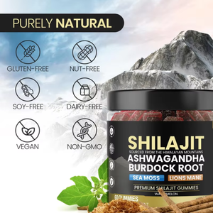 Vanwin calidad superior OEM Etiqueta Privada HALAL vegano orgánico 5 en 1 Shilajit resina gomitas suplemento de hierbas con Ashwagandha - Product Image 5