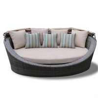 Muebles de jardín al aire libre Juego de sofá de ratán de aluminio Mesa de lujo Teapoy Bistro Set Daybed