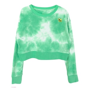 Winter Women High Waist Croptop Hoodie Fleece 100% Polyester Tie Dye Eco-Friendly Breathable Streetwear - Product Image 4