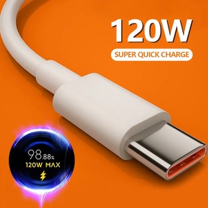 <span class=keywords><strong>Chargeur</strong></span> rapide USB Type-C 120W 6A de qualité supérieure avec câble A-C et gaine TPE - Charge rapide QC pour <span class=keywords><strong>iPhone</strong></span> 11/12/13/14 - Product Image 4