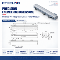 CTECHNO FCN105-A1 – Actuateur linéaire à entraînement direct de haute précision avec moteur linéaire intégré pour l'automatisation industrielle