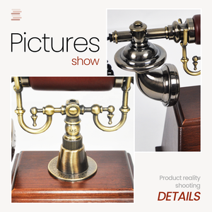 Téléphone Ancien Vintage en Noyer et ABS pour Maison, Hôtel et Fêtes – Livre d'Or Vidéo et Audio Full HD 1080P – Prix Usine - Product Image 4