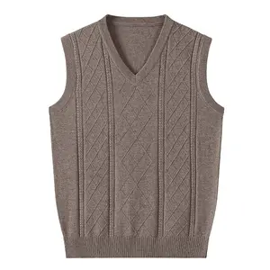 2023 Fábrica Vendas Diretas Outono E Inverno Novo Confortável V Neck Sem Mangas Mens Sweater Vest
