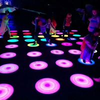 Lumières LED circulaires portables à changement de couleur pour piste de danse arc-en-ciel, prix de gros
