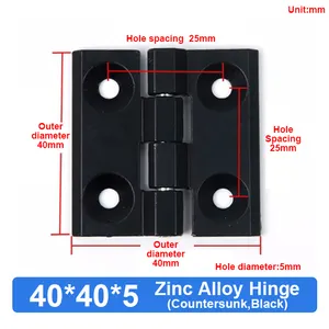 Cabinet Industrial Bright Chrome Or Black Hinge Decorative Door Hinge Factory Price Electrical Metal 180 Degree Zinc Alloy