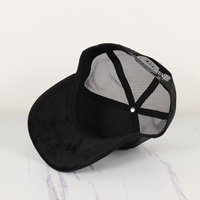 Gorra de camionero de malla en blanco de gamuza de camionero ajustable de 5 paneles con logotipo personalizado
