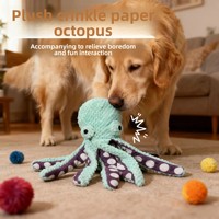 Jouet en peluche pour chien, modèle poulpe, avec son couineur et son effet de papier froissé, A3, Fabriqué en Chine
