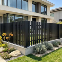 Panneaux de clôture extérieurs modernes en alliage d'aluminium australien avec lames métalliques de sécurité, revêtement PVC, modélisation 3D, 6 pieds