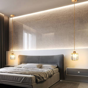 Nachtkastje Kroonluchter Licht Luxe Kristal Designer Kleine hangende bar Eetkamerlamp Café Scandinavische sfeer Slaapkamer - Product Image 6