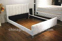 Ensembles de chambre à coucher dorés, meubles au design moderne, cadre en bois confortable en cuir, lits bon marché