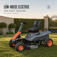 Tondeuse autoportée électrique pour jardin et estate avec système à double lame, hauteur de coupe réglable de 35 à 115 mm et plateau de 960 mm