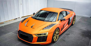 2017-2024 के लिए निकास कट-आउट बोल्ट-ऑन बम्पर के साथ नया ऑडी R8 कार्बन फाइबर हुड - Product Image 3