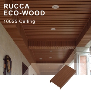 Foshan Ruccawood Intérieur WPC Décoratif Suspendu <span class=keywords><strong>PVC</strong></span> Panneau de <span class=keywords><strong>Plafond</strong></span> 100*25mm Bande Étanche pour Salon/Salle de Bains Design - Product Image 2