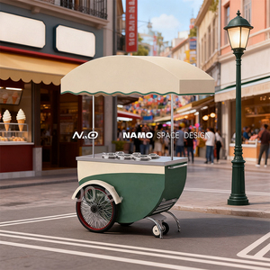 Di động đường phố thực phẩm đứng điện thoại di động thị trường gian hàng giỏ hàng ngoài trời Snack hiển thị giá kinh doanh kim loại cửa hàng với bánh xe kẹo bán kiosk - Product Image 2