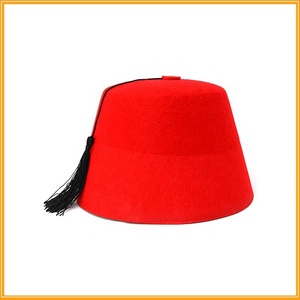 Arabo rosso <span class=keywords><strong>Fez</strong></span> cappello <span class=keywords><strong>turco</strong></span> accessorio Costume marocchino con nappa nera - Product Image 2